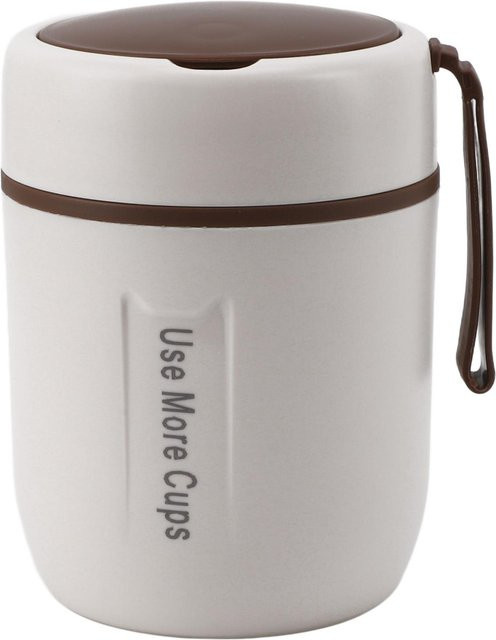 TOMTOP JMS Isolierter Edelstahl Suppenbehälter aus Vakuum-Edelstahl, auslaufsicher, 500 ml, Beige - Bild 1