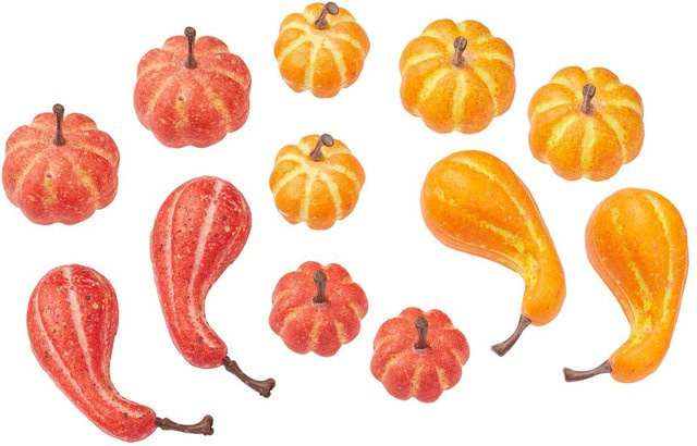 HobbyFun Kürbisse Herbst Halloween Styropor Orange - Bild 1