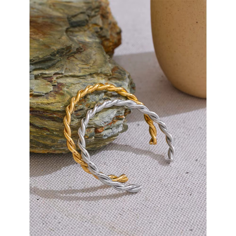 Yhpup Manschettenarmband Edelstahl, vergoldet - Bild 1