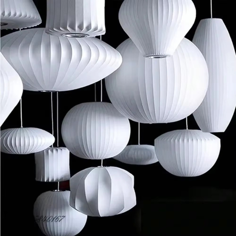 JOYINLED Pendellampe aus italienischer Seide für modernes Wohnzimmer und Esszimmer zur Innenbeleuchtung - Bild 4