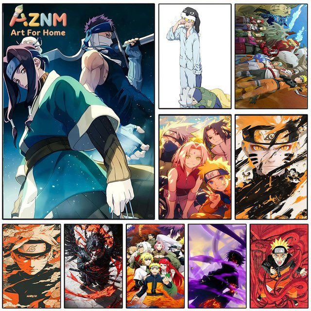 Kayou Naruto Anime Leinwandgemälde Team 7 Zabuza Haku Akatsuki Wandkunstdruck Mehrfarbig - Bild 1