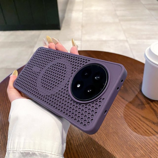 Magnetische Mesh-Schutzhülle mit Wabenstruktur zur Wärmeableitung für OnePlus 13, 12, Ace5 und Ace3 Pro in Purple - Bild 1