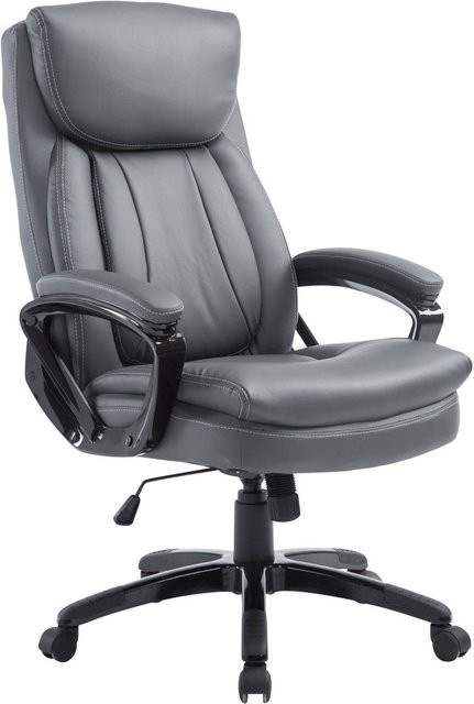 TPFLiving Bürostuhl Ploy Executive Chair in Grau mit Armlehnen und Rollen - Bild 1