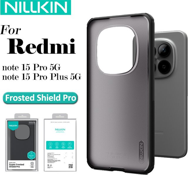 Nillkin Super Frosted Shield Pro Handyhülle für Redmi Note 15 Pro Plus 5G und Redmi Note 15 Pro 5G in Schwarz, stoßfeste Rückabdeckung mit Anti-Fingerabdruck-Funktion - Bild 1