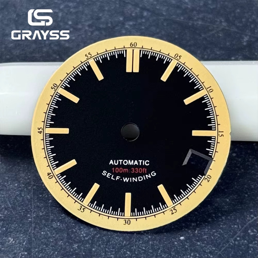 GRAYSS Uhrenzubehör, Zifferblatt Retro Marineblau/Schwarz, 28,5 mm, Herren - Bild 2