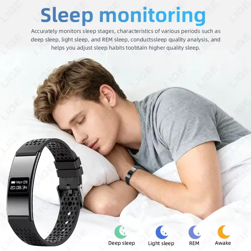 LIGE Smart Armband Fitness Tracker in Schwarz mit Herzfrequenz- und Schlafmonitor für Android und iOS, Unisex - Bild 6