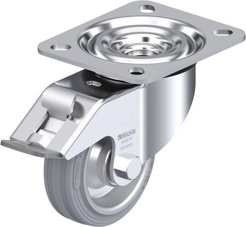 Blickle Lenkrolle L-V 80R-FI-SG mit Feststeller, Farbe: Silber/Grau, Rad-Durchmesser: 80 mm, Tragfähigkeit: 50 kg - Bild 1