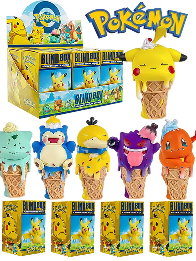 Pokémon Eiscreme Pikachu Snorlax Psyduck Gengar, Anime-Figur, Einzelfigur - Bild 4
