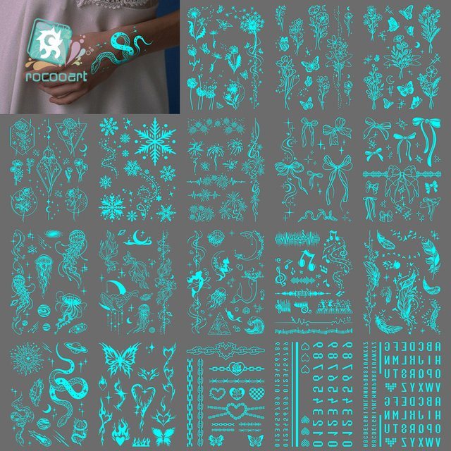 ROCOOART Temporäre Tattoos, Blau, Damen - Bild 1