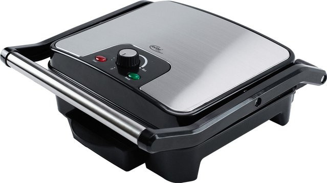 Elta Kontaktgrill KG-201 aus Edelstahl und Kunststoff in Silber und Schwarz, B/H/T: 33 x 11 x 36 cm - Bild 1