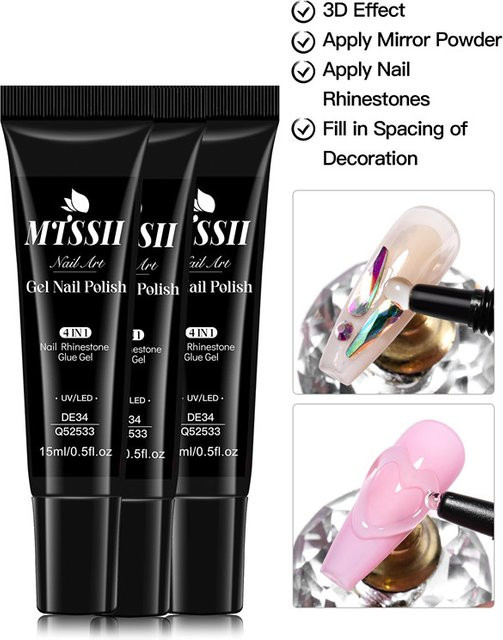 Mtssii Nagelrhinestone-Klebegel, Unisex - Bild 1