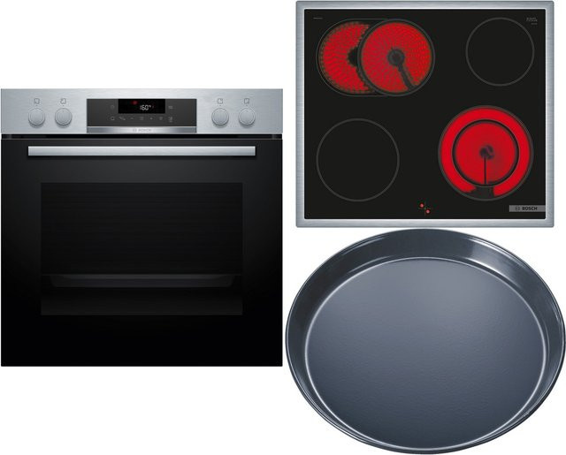 Bosch Herdset HND271GS64 aus Edelstahl mit Glaskeramik-Kochfeld und Pyrolyse-Selbstreinigung - Bild 1