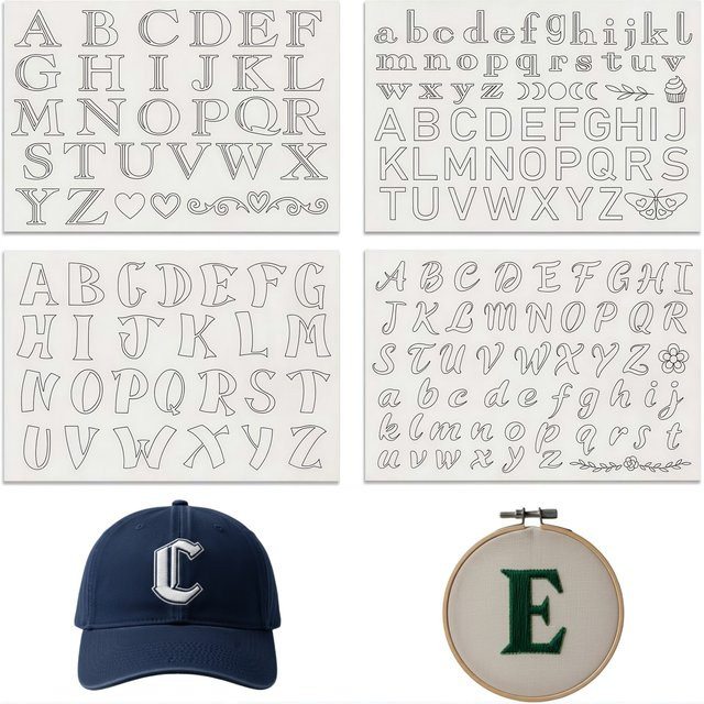 Wasserlösliches Alphabet-Stickerei-Stabilisator Selbstklebepapier in Weiß für DIY Handnäh- und Bastelarbeiten - Bild 1