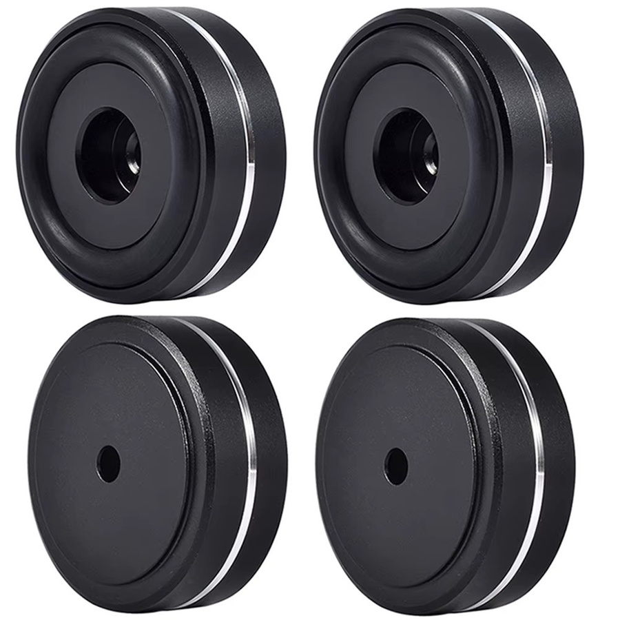 Preffair Lautsprecherfüße aus Aluminiumlegierung für HIFI, AMP und Plattenspieler, 4er-Set, Durchmesser: 40 mm, Höhe: 15 mm, Farben: Gold, Silber, Schwarz - Bild 2