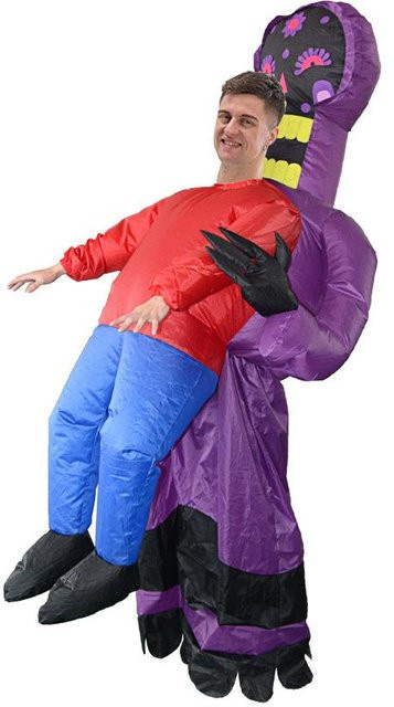 Blumengeist Karneval aufblasbares Kostüm violett - Bild 1
