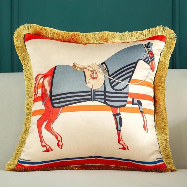 Yiran Furniture Luxus-Kissenbezug im amerikanischen Retro-Stil aus Schottendstoff, Mehrfarbig, B/B: 45 x 45 cm - Bild 1