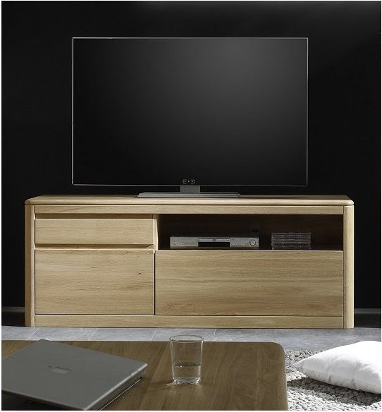 Lowboard Bozen-1-N von AMD Möbel aus massiver Eiche in Bianco, Breite: 148 cm - Bild 1