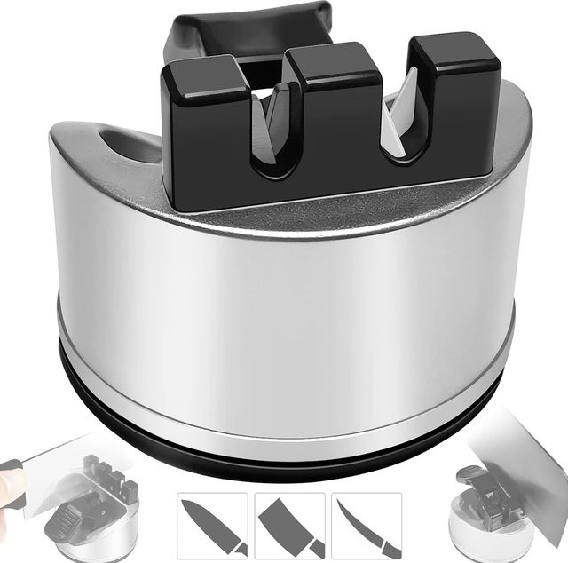 Zwilling Messerschärfer mit Saugfuß in Silber für Küchenmesser und Taschenmesser - Bild 1