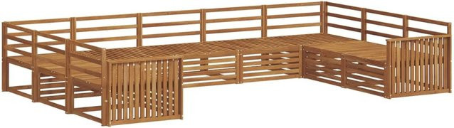 vidaXL Sofagarnitur 9-teilig aus Massivholz Akazie in Natur Braun mit modernem Latten-Design - Bild 1