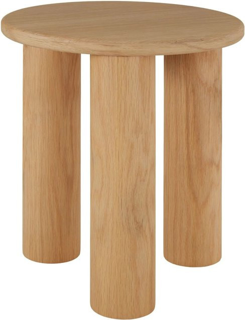 tectake Beistelltisch Sisi rund, Eiche Hell, furnierte MDF-Platte, B/T/H: 40 x 40 x 45,5 cm - Bild 2