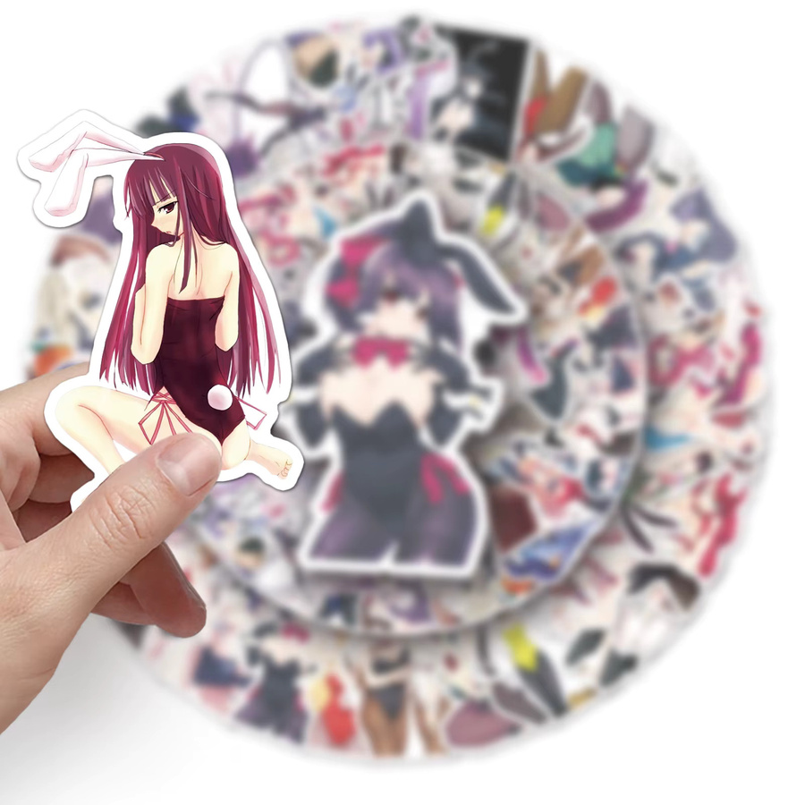 FANLU Wasserfeste Aufkleber im japanischen Comic-Stil mit Bunny Girl Motiven, 10 bis 61 Stück, Mehrfarbig - Bild 2