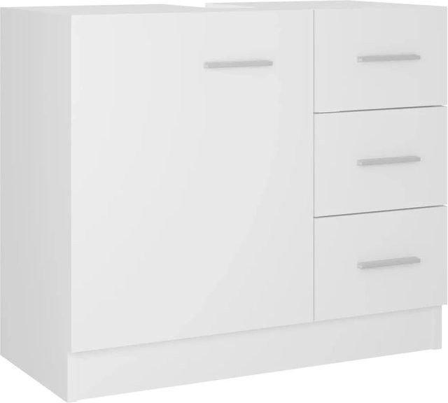 vidaXL Waschbeckenunterschrank aus Holzwerkstoff in Weiß, B/T/H: 63 x 30 x 54 cm - Bild 1