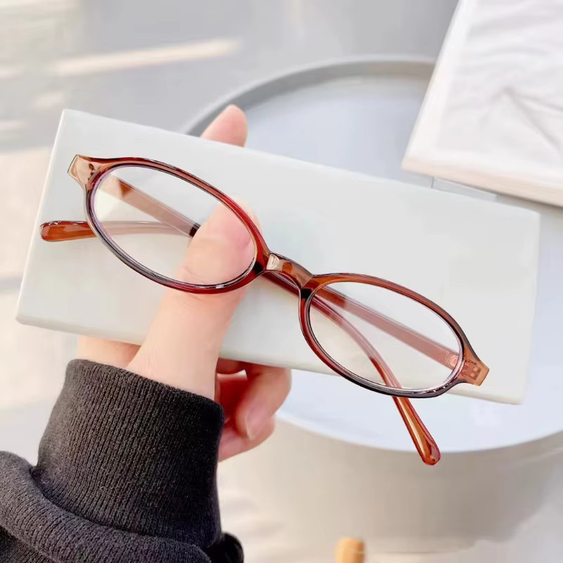 DIXSG Korrektionsbrille, oval, Kunststoff, braun, Unisex, Vollrand - Bild 2