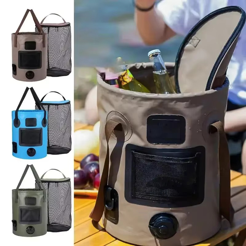 HOCOSHINE Tragbarer faltbarer Eimer in Coral mit 25l Fassungsvermögen für Outdoor und Reise - Bild 2