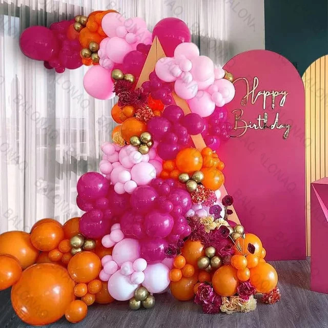 BALONAQ Mexikanisches Karneval Ballon-Girlandenbogen-Set, 122 Stück, Bunte Regenbogen-Farben, Ethnic Party-Dekoration für Geburtstag und Feiern - Bild 1