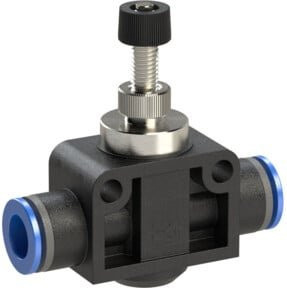 Riegler Drosselrückschlagventil Blaue Serie mit Steckanschluss und Schlauchdurchmesser 12 mm in Blau und Schwarz - Bild 1