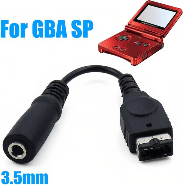Nintendo Kopfhörer-Adapterkabel mit 3,5 mm Klinkenanschluss für Gameboy Advance GBA SP in Schwarz - Bild 1