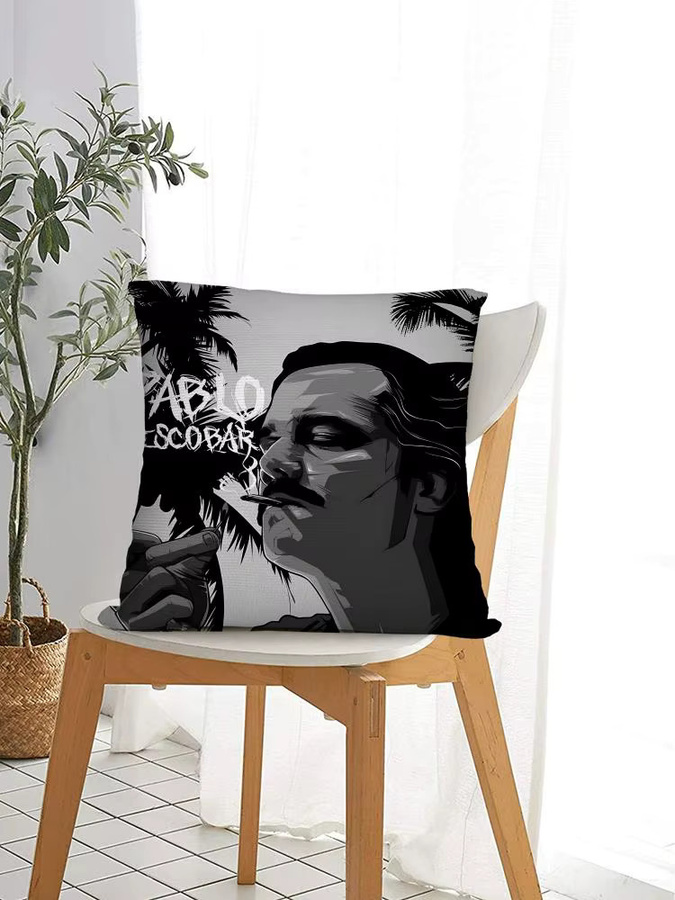 Pablo Escobar Hot Kissenbezug in Weiß, quadratisch, B/T: 30 x 30 cm - Bild 5