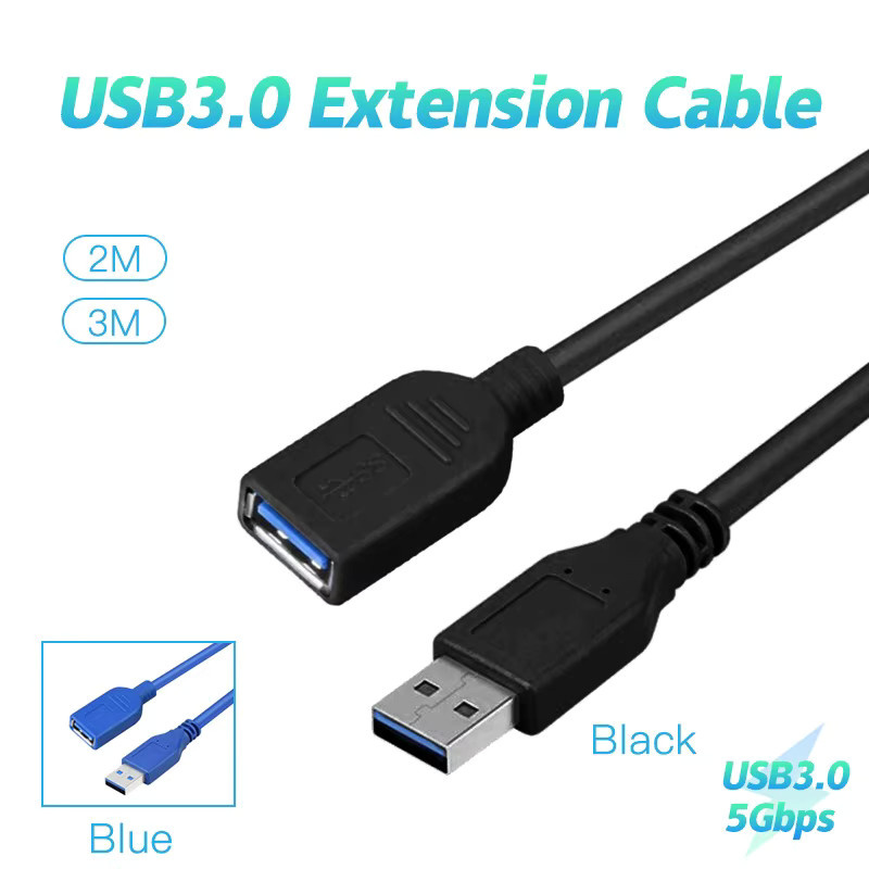 Mrgabwte USB 3.0 Verlängerungskabel A Stecker auf A Buchse für Daten und Synchronisation, Schwarz - Bild 2
