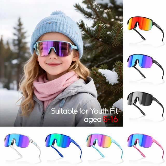 SCVCN Sportsonnenbrille Kinder, Vollrand, Kunststoff - Bild 1