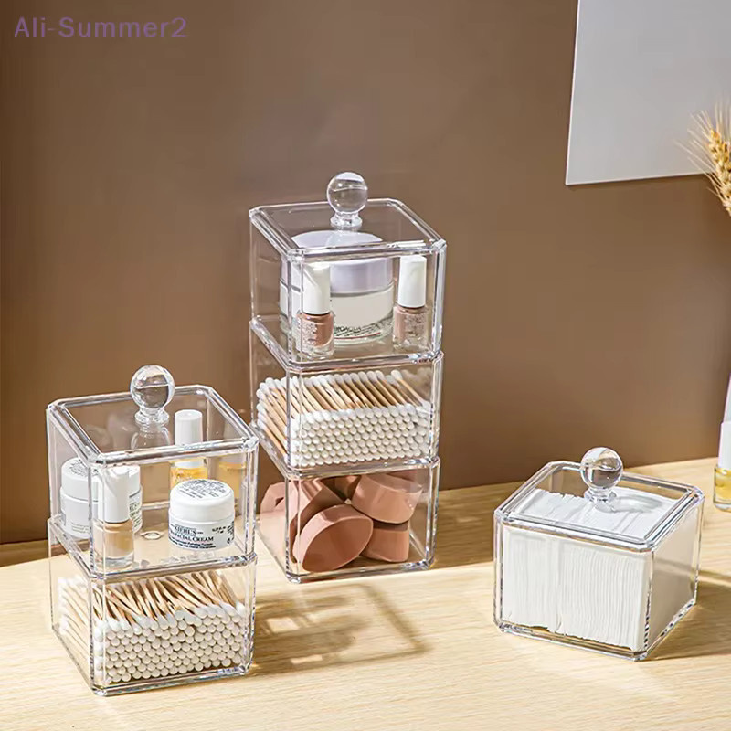 Stapelbare und staubdichte Aufbewahrungsbox aus Acryl in Transparent für Make-up und Kosmetik mit Deckel - Bild 2