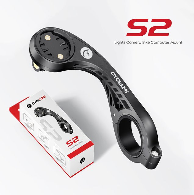 Cyclami S2 Fahrradcomputer Halterung für Garmin, Xoss, iGPSPORT und Magene, GPS und Scheinwerfer Halterung, Schwarz - Bild 1