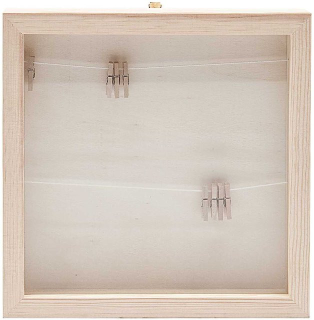 Rico Design Holz Bilderrahmen mit Fotoleine in Beige, B/T/H: 33,6 x 33,6 x 3,0 cm - Bild 1