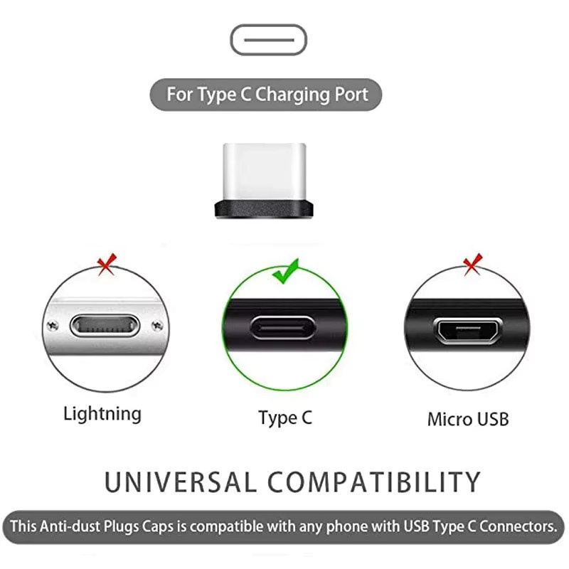 4 Stück USB-C Staubschutzkappen mit Reinigungsbürste in Schwarz und Silber zur Abdeckung des Ladeanschlusses für iPhone 15, 16 und Samsung Smartphones - Bild 3