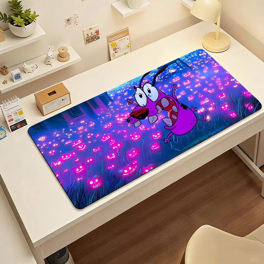 C-Courage C-Cowardly D-Dog Mauspad in Multicolour, rutschfeste Schreibtischunterlage aus Gummi für PC und Laptop - Bild 6