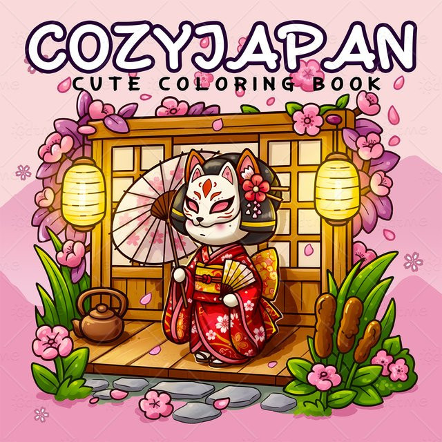 COZY JAPAN Malbuch mit einfachen Mustern, Zeichenbuch, adults - Bild 1