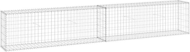 vidaXL Gabionenwand mit Abdeckung aus verzinktem Stahl in Silber, B/H/T: 300 x 50 x 30 cm - Bild 1