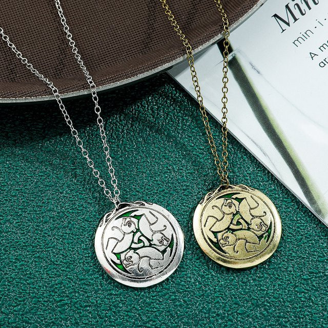TAKARA TOMY Halskette Charm, Drei Bären, Silber, Unisex, Vintage - Bild 1