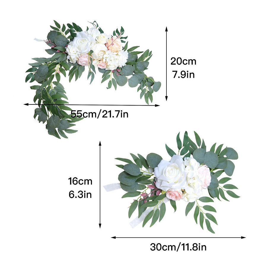 Künstliches Blumen-Set aus Seide mit Rosen und Pfingstrosen als Girlande für Hochzeitsdekorationen - Bild 3