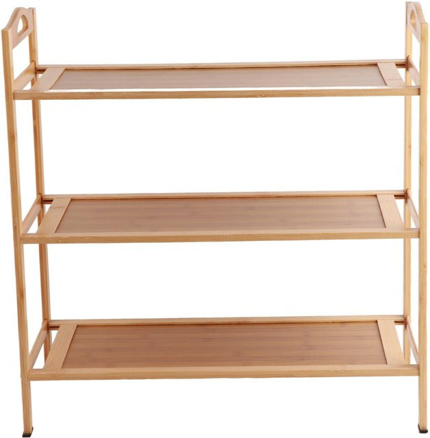 Schuhregal aus Bambus von mfySpace, 3 Schichten, beige, Breite: 50 cm - Bild 1