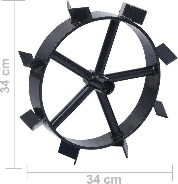 VD Home Furnishing Metallräder für 6,5 PS Benzin-Gartengerät, 2 Stück, Schwarz - Bild 1