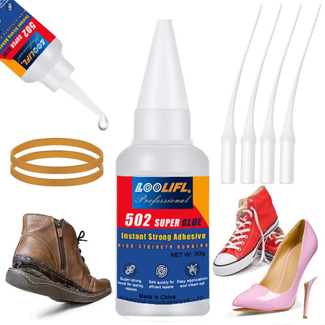 LOOLIFL 502 Schuhreparaturkleber wasserdicht und transparent, universeller Reparaturgummi für Lederschuhe, schnell trocknend - Bild 1
