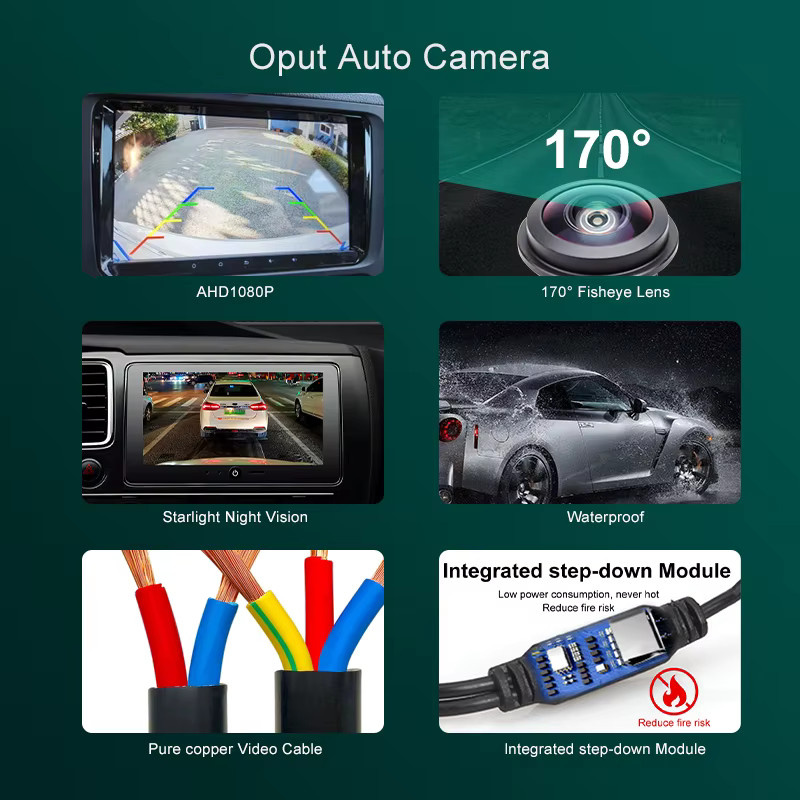 Oput Auto Full HD 1080P AHD Frontkamera für Mercedes Benz in Schwarz - Bild 3