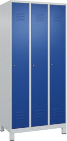C+P Spind Classic PLUS Garderobenschrank mit 3 Abteilen, Füße, Zylinderschloss und 3 Garderobenhaken, H x B x T: 195 x 90 x 50 cm - Bild 1