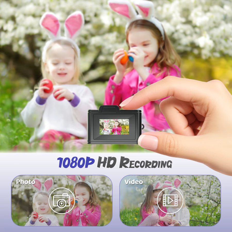 POVCAN E9 Mini-Schlüsselanhänger-Kamera in Schwarz mit HD 1080P Bildschirm und integrierter Lampe als ultra-kompakter Videorekorder - Bild 3