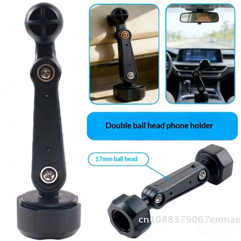 JETTING Universeller Autohandyhalter mit 17mm Kugelkopf und Verlängerungsstange, 360-Grad-Drehung und Lüftungsadapter, Schwarz - Bild 4